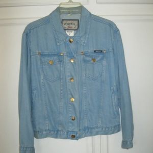 Votre Nom jacket, blue w/ gold accents, Sz S